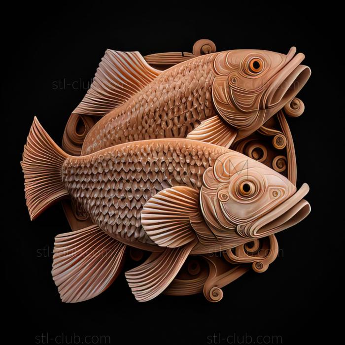 3D model st Two tone labeo fish (STL)